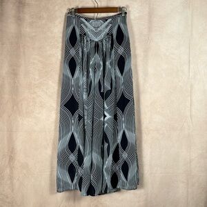 Leifsdottir Anthro Pleated Optic Palazzo Pant Size 6 Wide Leg Flowy 70's Retro